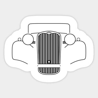 Singer Nine Roadster 1940s British classic car black outline graphic Sticker